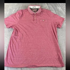 Ted Baker London mens pink short sleeve 3 button polo size 6 (2XL)